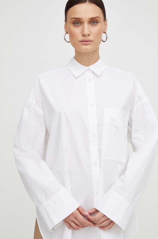 Βαμβακερό πουκάμισο By Malene Birger λευκό Q71873024Z