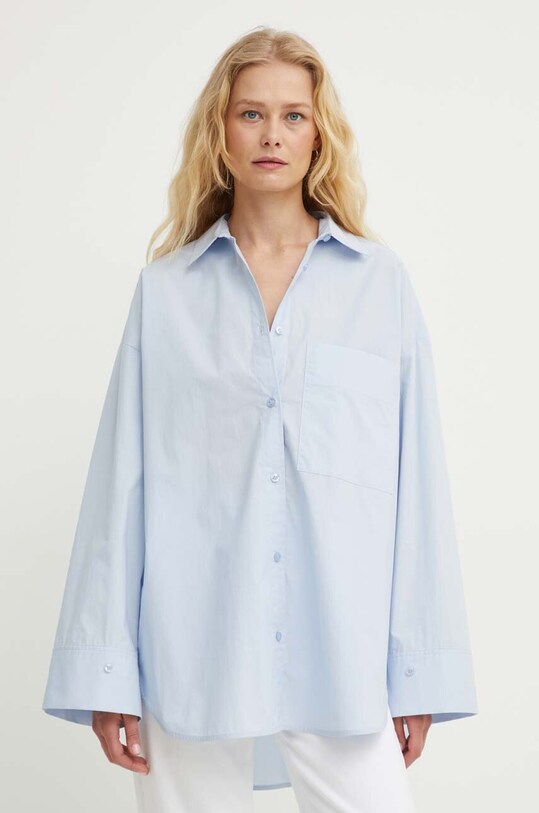 By Malene Birger camasa din bumbac lung albastru Q71873024Z