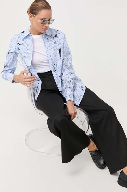 Košile Karl Lagerfeld 235W1601 modrá AW23