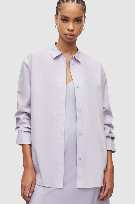 Košile AllSaints Sasha dlouhý fialová WH027Y
