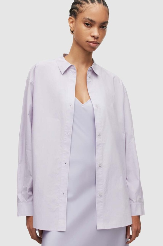 AllSaints koszula bawełniana SASHA SHIRT fioletowy WH027Y
