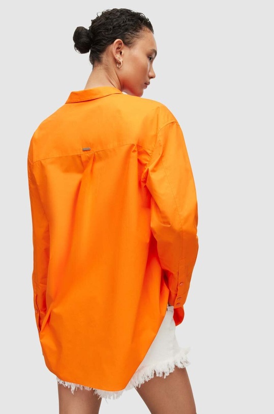 AllSaints camasa din bumbac Sasha WH027Y portocaliu