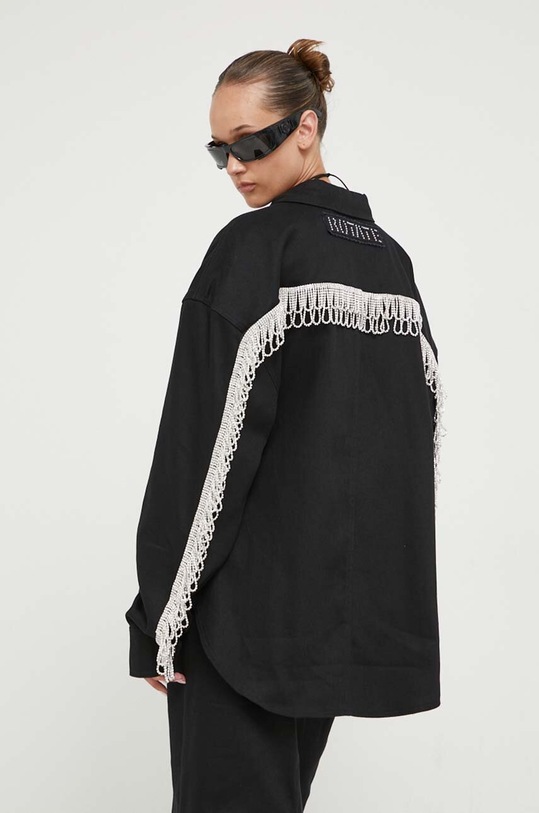 Бавовняна сорочка Rotate чорний 101014100