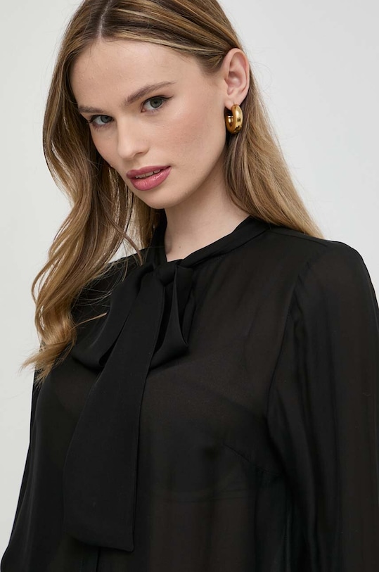 MICHAEL Michael Kors koszula z jedwabiem czarny MF340I8A7K