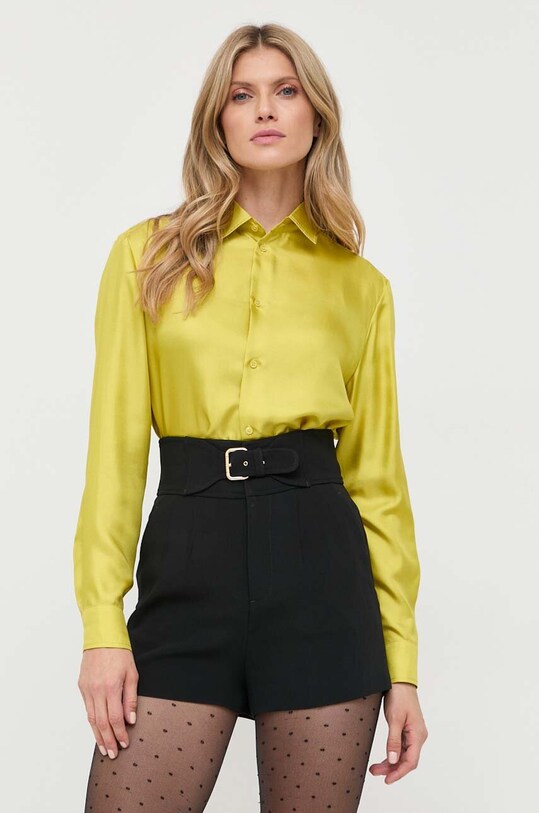 Red Valentino camasa de matase lung galben 3R3ABM206M1