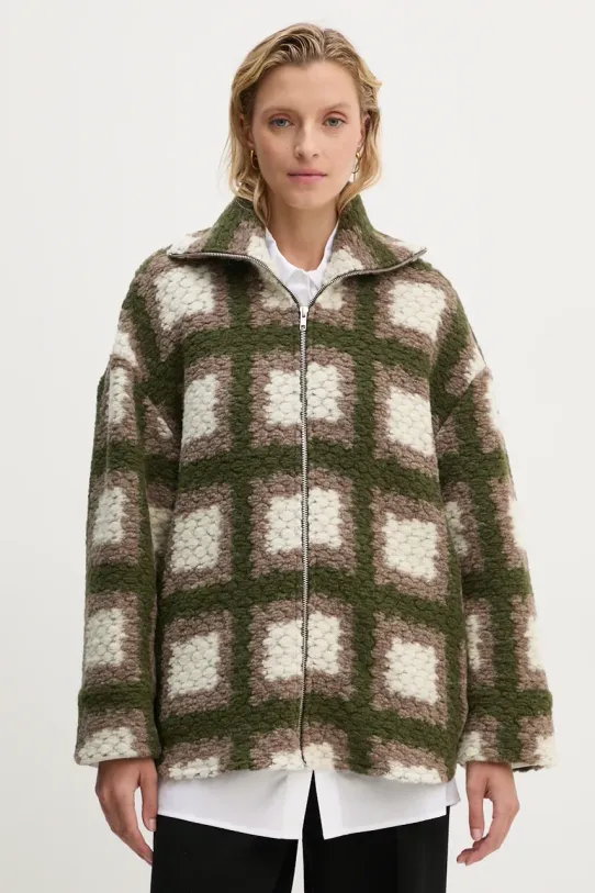 Vlněná bunda Samsoe Samsoe bez kapuce vícebarevná F23300185