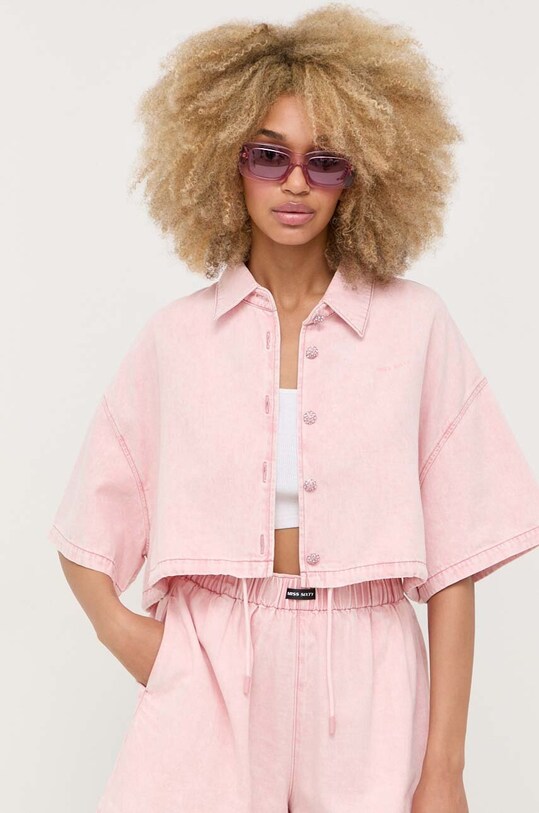 Βαμβακερό πουκάμισο Miss Sixty casual ροζ 6T2XJ0580000