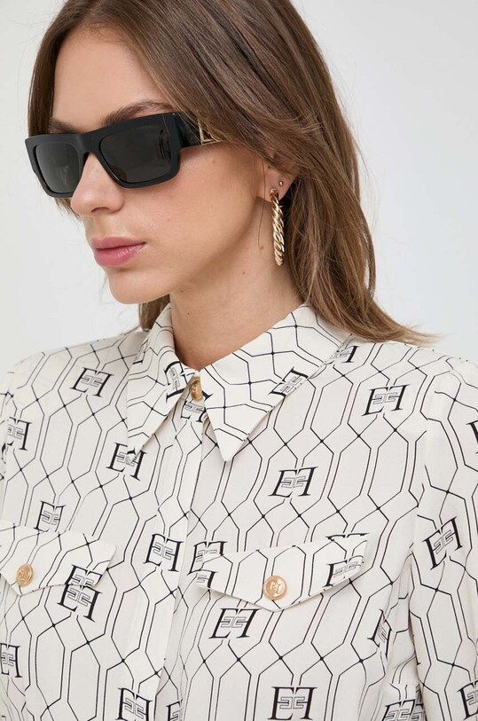 Košeľa Elisabetta Franchi béžová CA02837E2