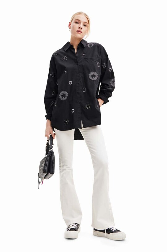 Desigual koszula bawełniana czarny 23WWCW23