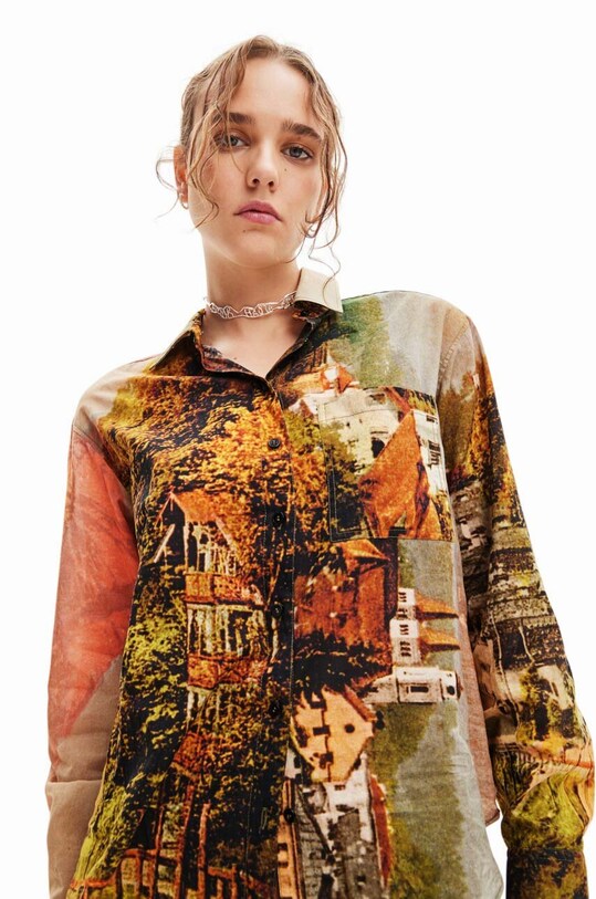 Odzież Desigual koszula bawełniana 23WWCW32 pomarańczowy