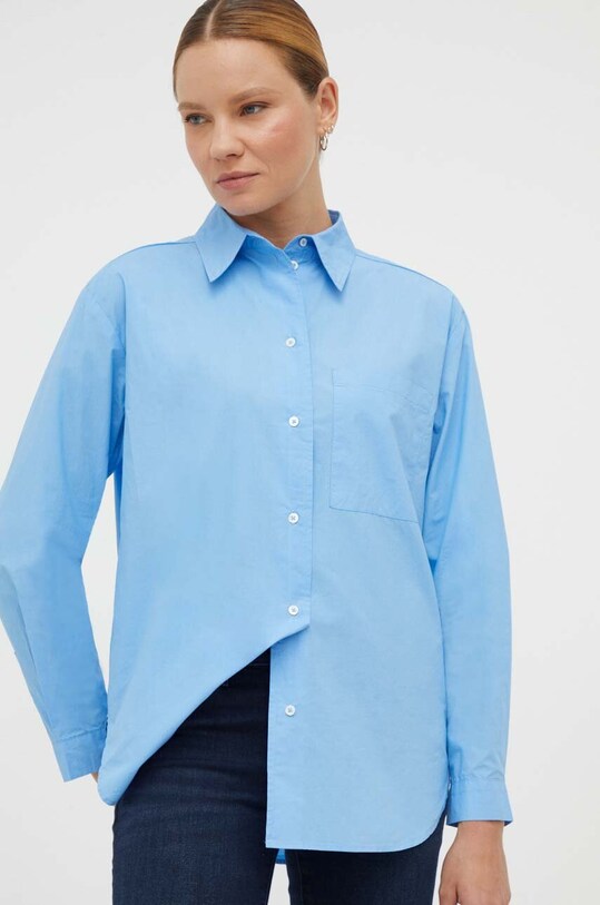 Хлопковая рубашка Marc O'Polo casual голубой 307105142557