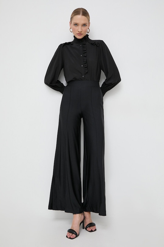 Μεταξωτό πουκάμισο Notes du Nord 13474 μαύρο AW23