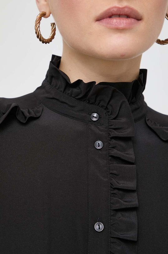 Μεταξωτό πουκάμισο Notes du Nord 13474 μαύρο