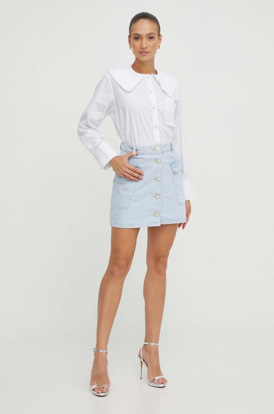 Хлопковая рубашка Custommade 999369212 белый AW23