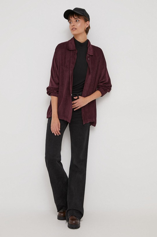 Deha koszula sztruksowa A00672.87230 bordowy AW23