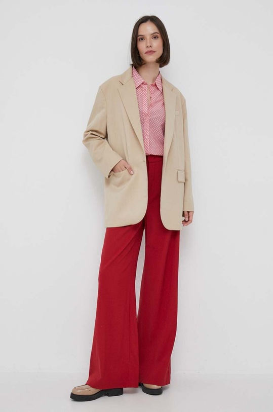 United Colors of Benetton koszula bawełniana 5OA95Q8U4.67A różowy AW23