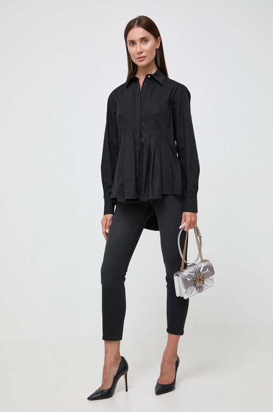 Βαμβακερό πουκάμισο Pinko 102090.A19U μαύρο AW23