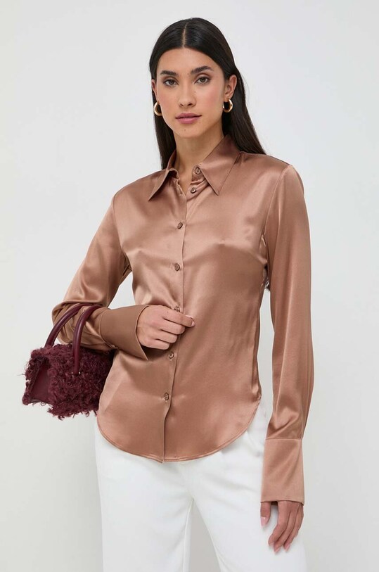 Шовкова сорочка Pinko casual бежевий 100612.ZR64