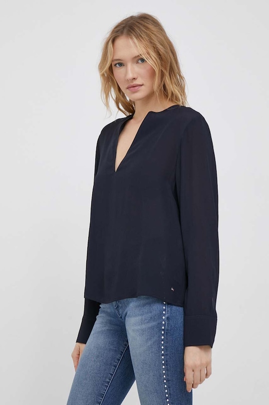 Блузка Tommy Hilfiger длинный тёмно-синий WW0WW39665