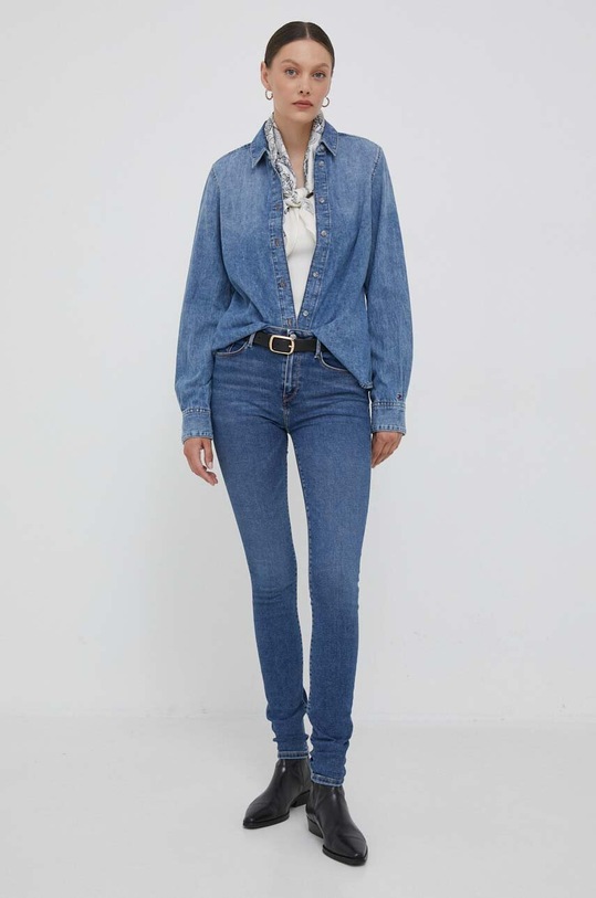 Τζιν πουκάμισο Tommy Hilfiger WW0WW40825 μπλε AW23