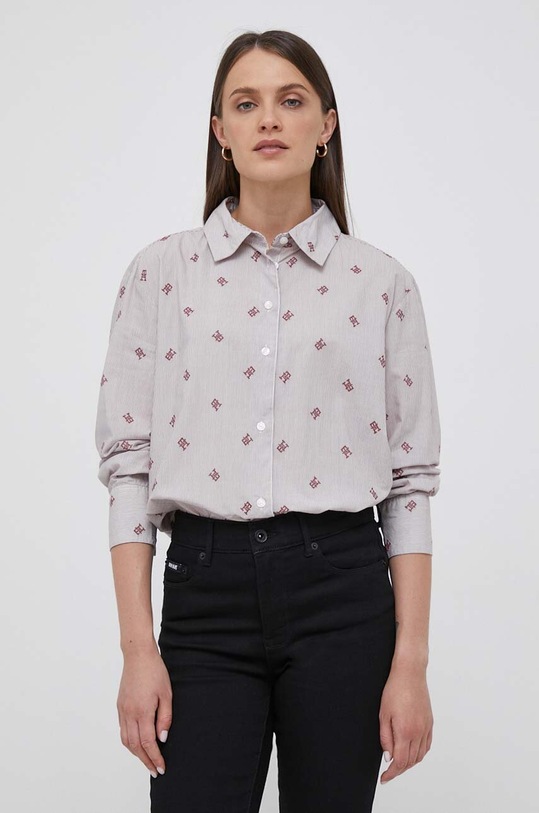 Tommy Hilfiger koszula bawełniana wzorzyste czerwony WW0WW40228