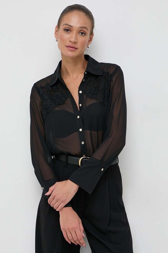 Košeľa Marciano Guess jednofarebný čierna 3BGH66.9436Z