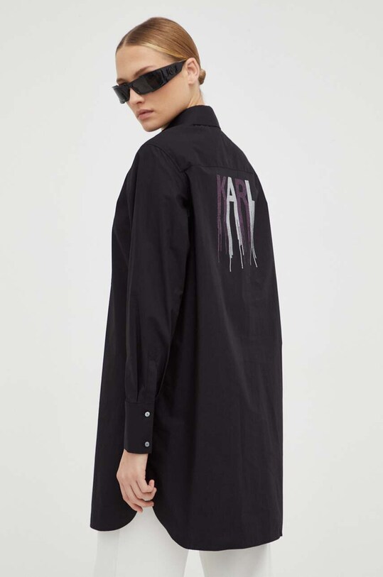 Karl Lagerfeld koszula bawełniana bawełna czarny 236W1600
