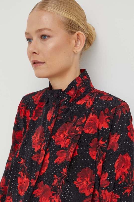 The Kooples koszula jedwabna czarny FCCL27100K