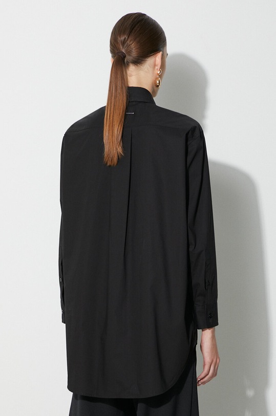 Одежда Хлопковая рубашка MM6 Maison Margiela Long-Sleeved Shirt S62DT0023 чёрный