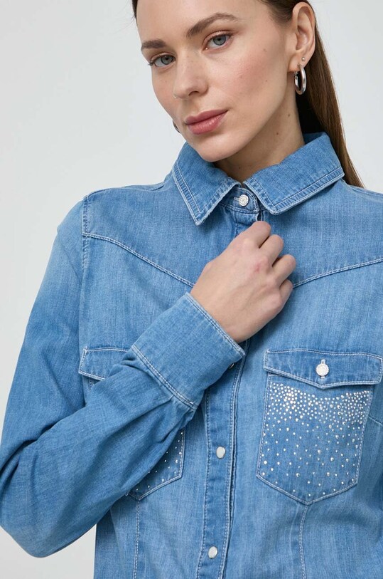 Guess koszula jeansowa EQUITY niebieski W4RH76.D59K2