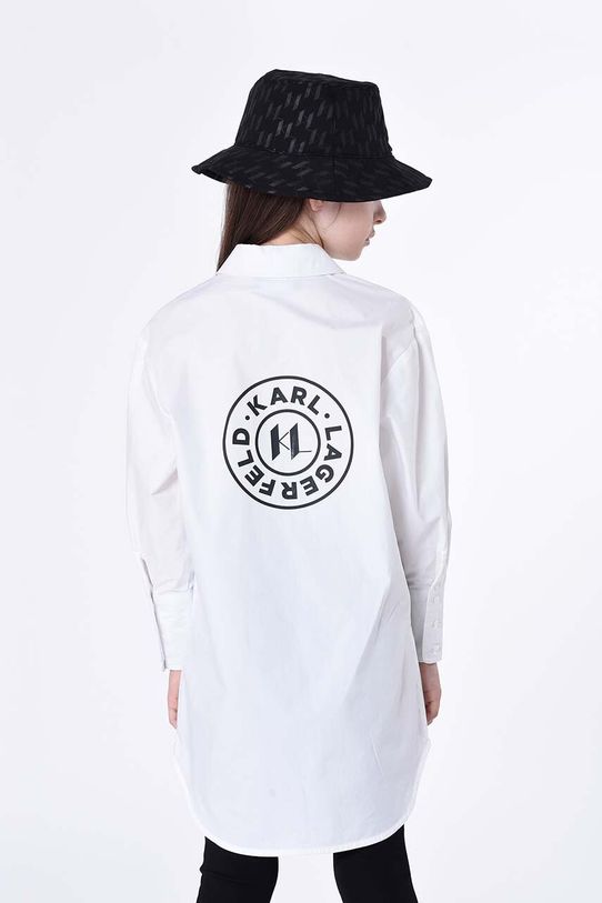 Detská bavlnená košeľa Karl Lagerfeld biela Z12252.102.108