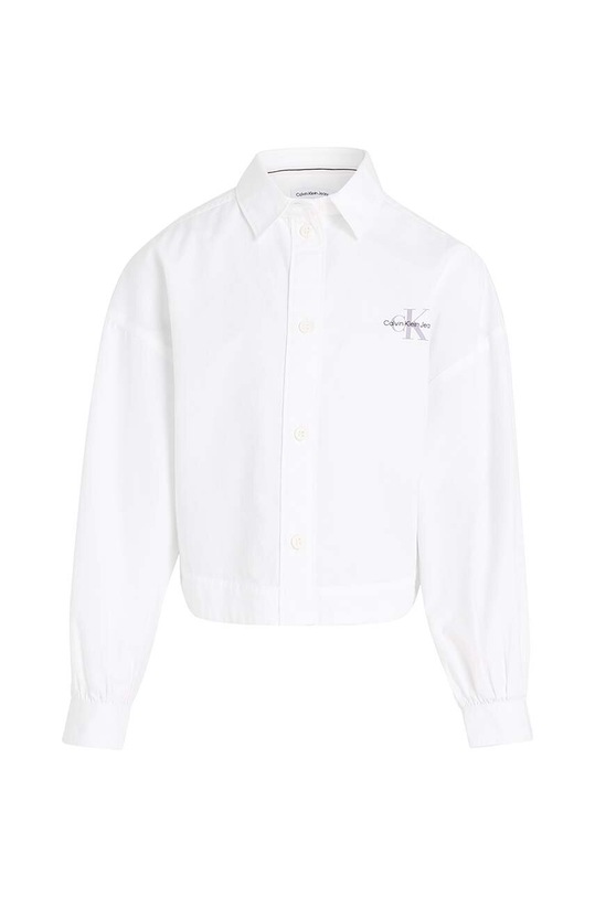 Детская хлопковая рубашка Calvin Klein Jeans IG0IG02119.9BYX белый AW23