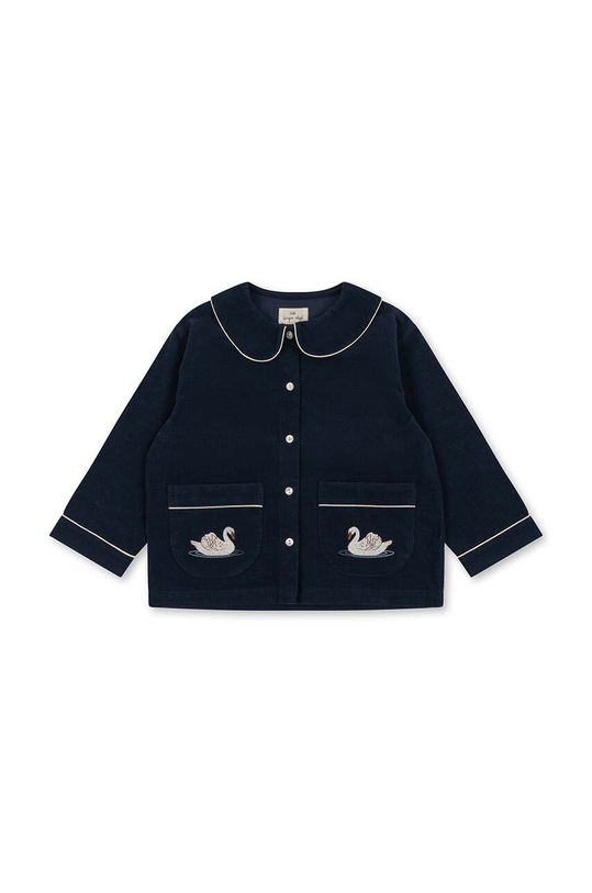 Dječja pamučna košulja Konges Sløjd KS6464 crna AW23