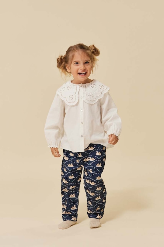 Detská bavlnená košeľa Konges Sløjd bavlna biela KS6473