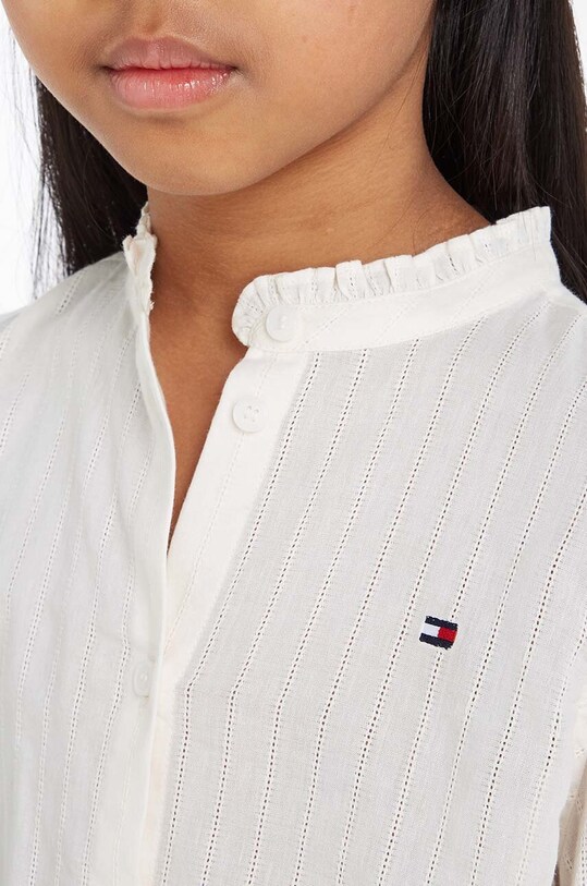 Παιδικό βαμβακερό πουκάμισο Tommy Hilfiger KG0KG07620.74.122.9BYX μπεζ