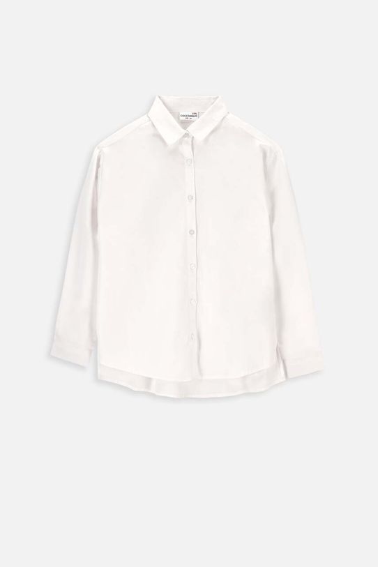Detská bavlnená košeľa Coccodrillo ZC3140103BSG biela AW23
