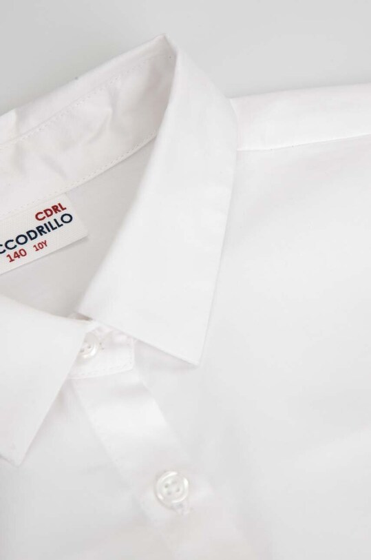 Detská bavlnená košeľa Coccodrillo biela ZC3140103BSG