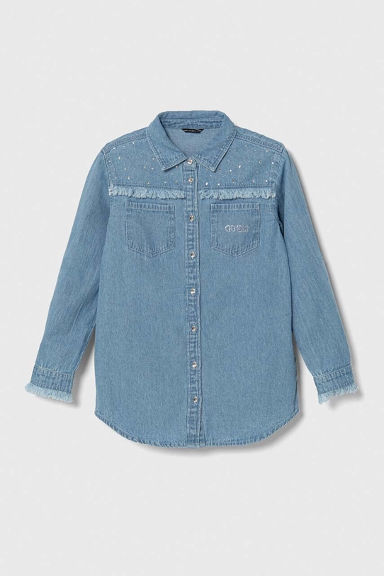 Guess camasa din denim pentru copii lung albastru J3BH01.D5A40.9BYX