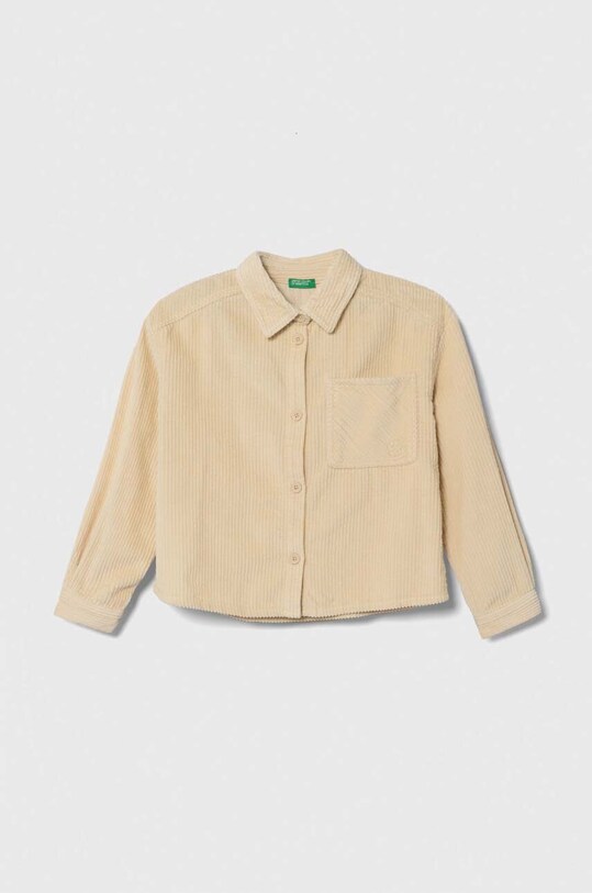 United Colors of Benetton koszula sztruksowa dziecięca bawełna beżowy 56E6CQ01T.G.SEASONAL