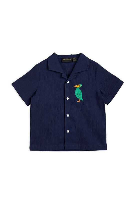 Detská bavlnená košeľa Mini Rodini 2362011060 tmavomodrá AW23