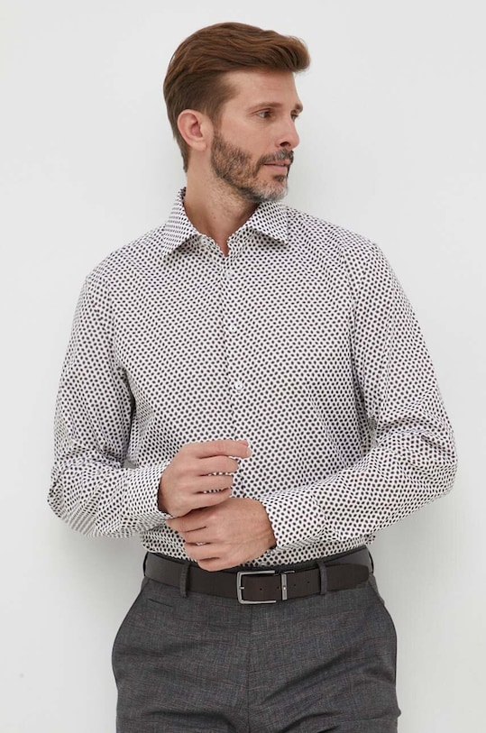 Seidensticker koszula bawełniana wzorzyste biały 01.642290