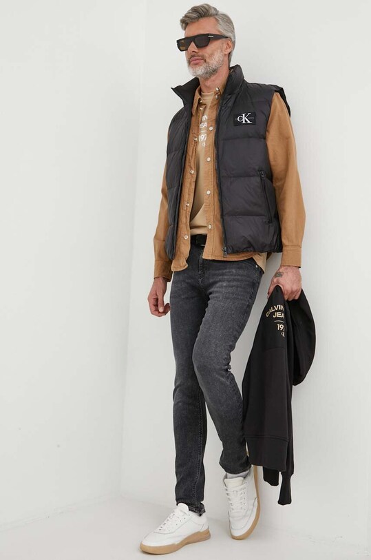 Odzież Calvin Klein Jeans koszula jeansowa J30J323459 brązowy