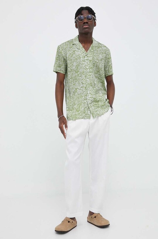 Πουκάμισο Bruuns Bazaar Won Homer AOP BBM1536N πράσινο AW23