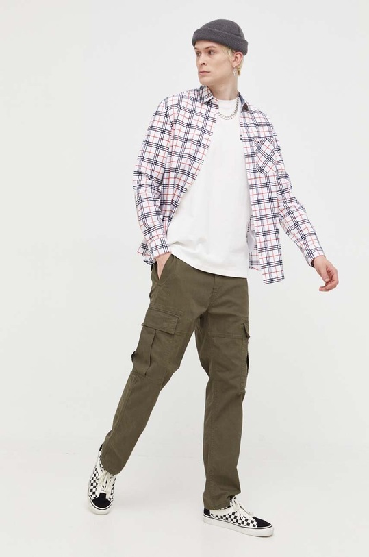 Ρούχα Βαμβακερό πουκάμισο Tommy Jeans DM0DM16608 λευκό