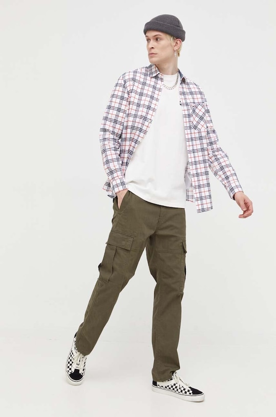 Ρούχα Βαμβακερό πουκάμισο Tommy Jeans DM0DM16608 λευκό