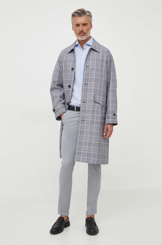 Βαμβακερό πουκάμισο BOSS 50496562 μπλε AW23