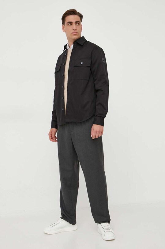 BOSS koszula bawełniana 50497388 czarny AW23