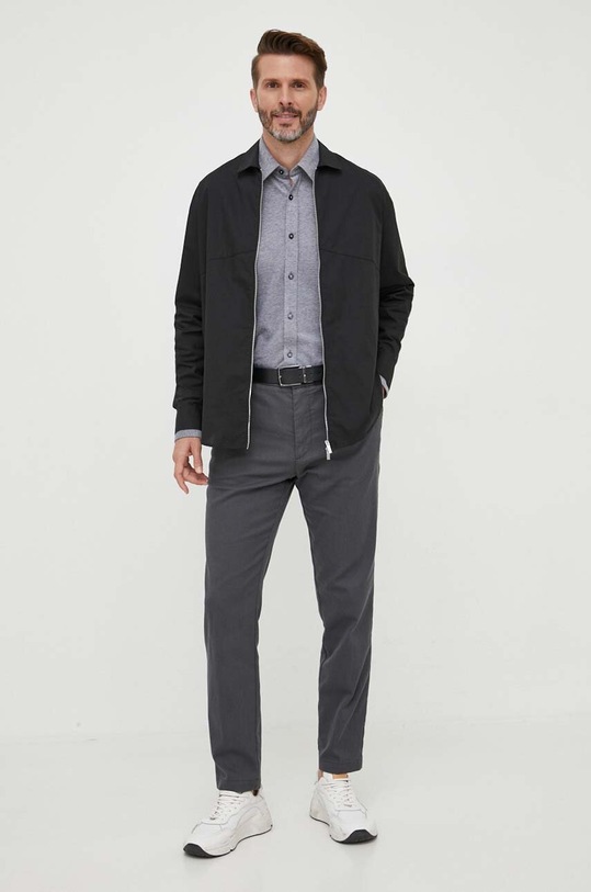 BOSS koszula bawełniana 50497426 szary AW23