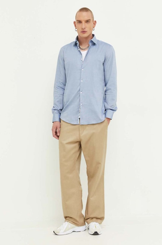 HUGO koszula bawełniana 50494500 niebieski AW23