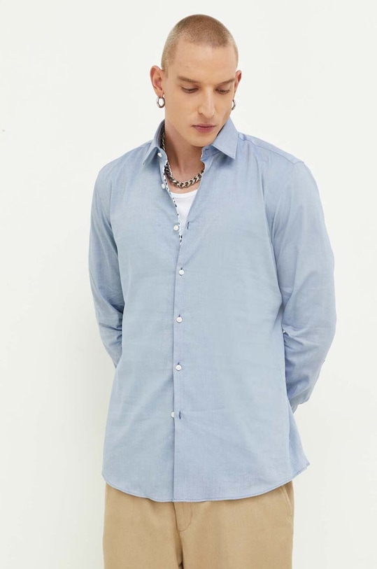HUGO koszula bawełniana niebieski 50494500